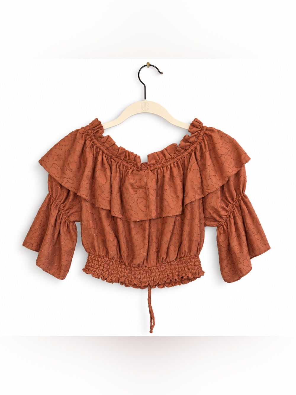 H&M Off-Shoulder Ruffle Crop Top Size 4 - Picture 2 of 3
